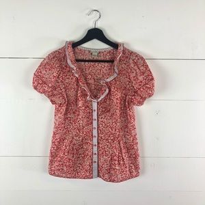 Anthropologie Odille Ruffle Button Down Blouse
